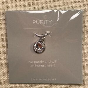 Origami Owl Core Silver Pendant with Clear Crystal Charm